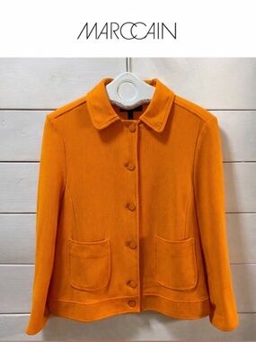 MARC CAIN Orange Structured Jacket – Size 5. 42/44